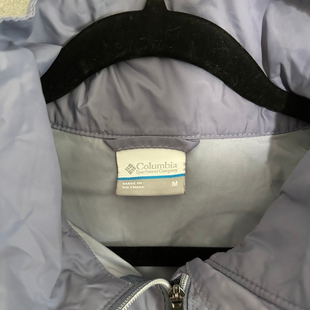 Columbia Womens Medium Purple Full Zip Hooded Windbreaker Jacket Lightweight - Picture 2 of 4